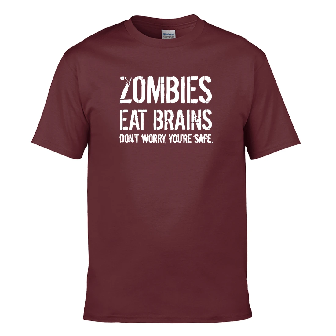 Мужская футболка с коротким рукавом Zombies Eat Brains You Are Safe летняя в стиле панк