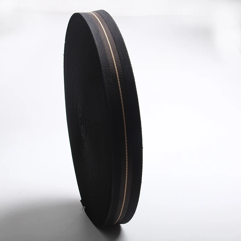 Горячая распродажа Новое поступление 38 мм хлопок нейлон тесьма 1 6 толстый черный