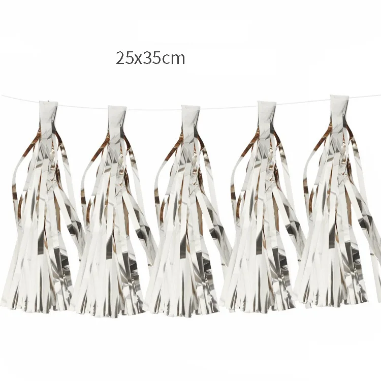 Silver tassel 5 шт. 12 дюймов красные романтические конфетти прозрачные воздушные шары для украшения для девичников Свадебные фон выход Вечерние - Цвет: Silver tassel
