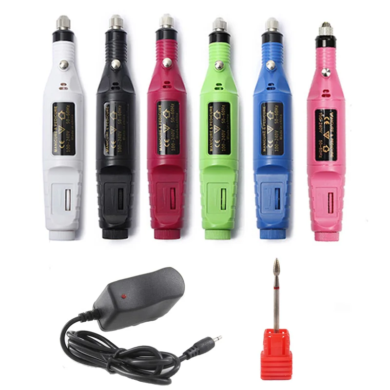 1set Electric Manicure Machine Grinding Drill Bits Pen UV Gel Cuticle Tools Nail Salon Supplies Professionals New US EU Plug | Красота и