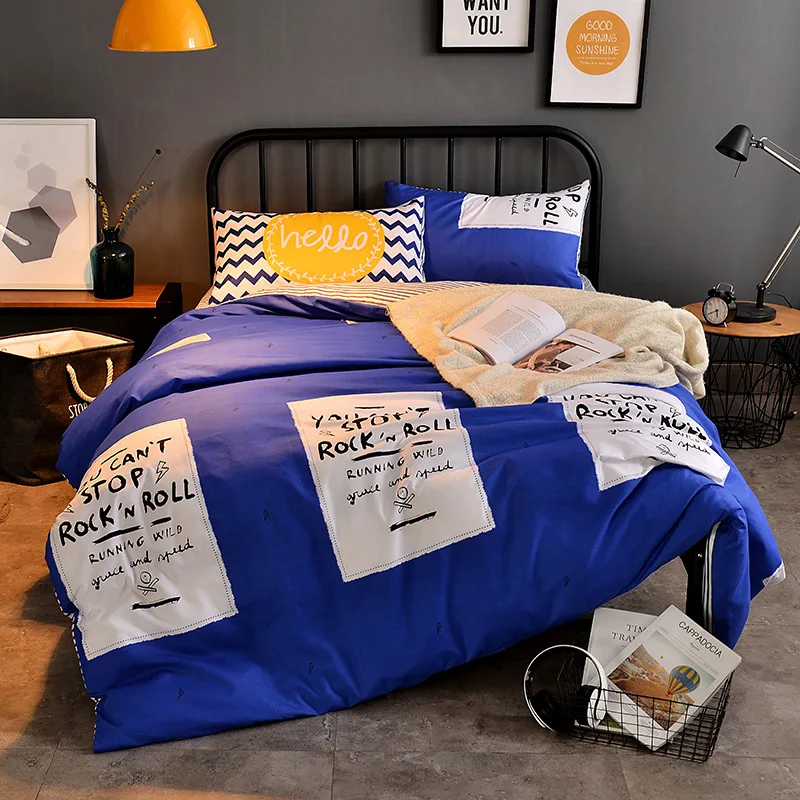 Geometric Pattern Bedlinen 1.5m 1.8m 2.0m 2.2m 2.3m Bedsheet Bed Linen Suit 3/4 pcs Bedding Set Full King Queen Size Duvet Cover |