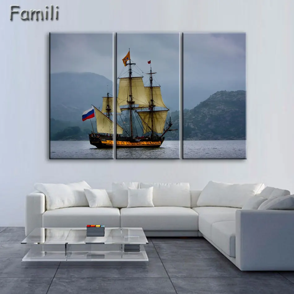 3 шт./компл. парусник холст картины для гостиной стены Современные украшения