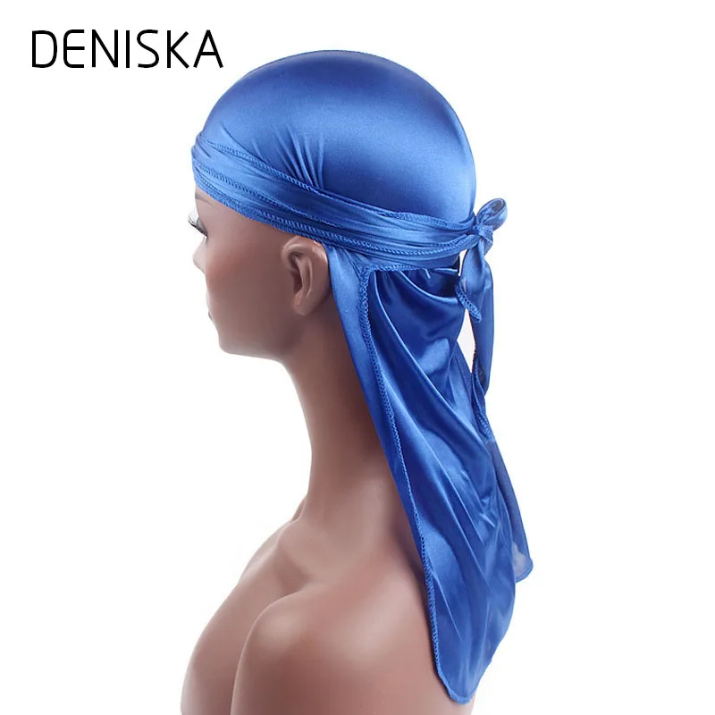 Новая мода Для мужчин атласная Durags бандану тюрбан парики шелковистая Durag