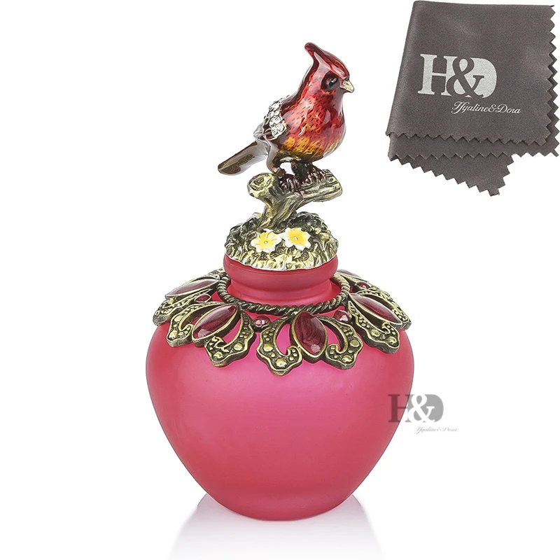 

H&D 40ml Vintage Glass Perfume Bottle Empty Refillable Essential Oil Container Retro Home Wedding Decor Collectible Ladies Gift