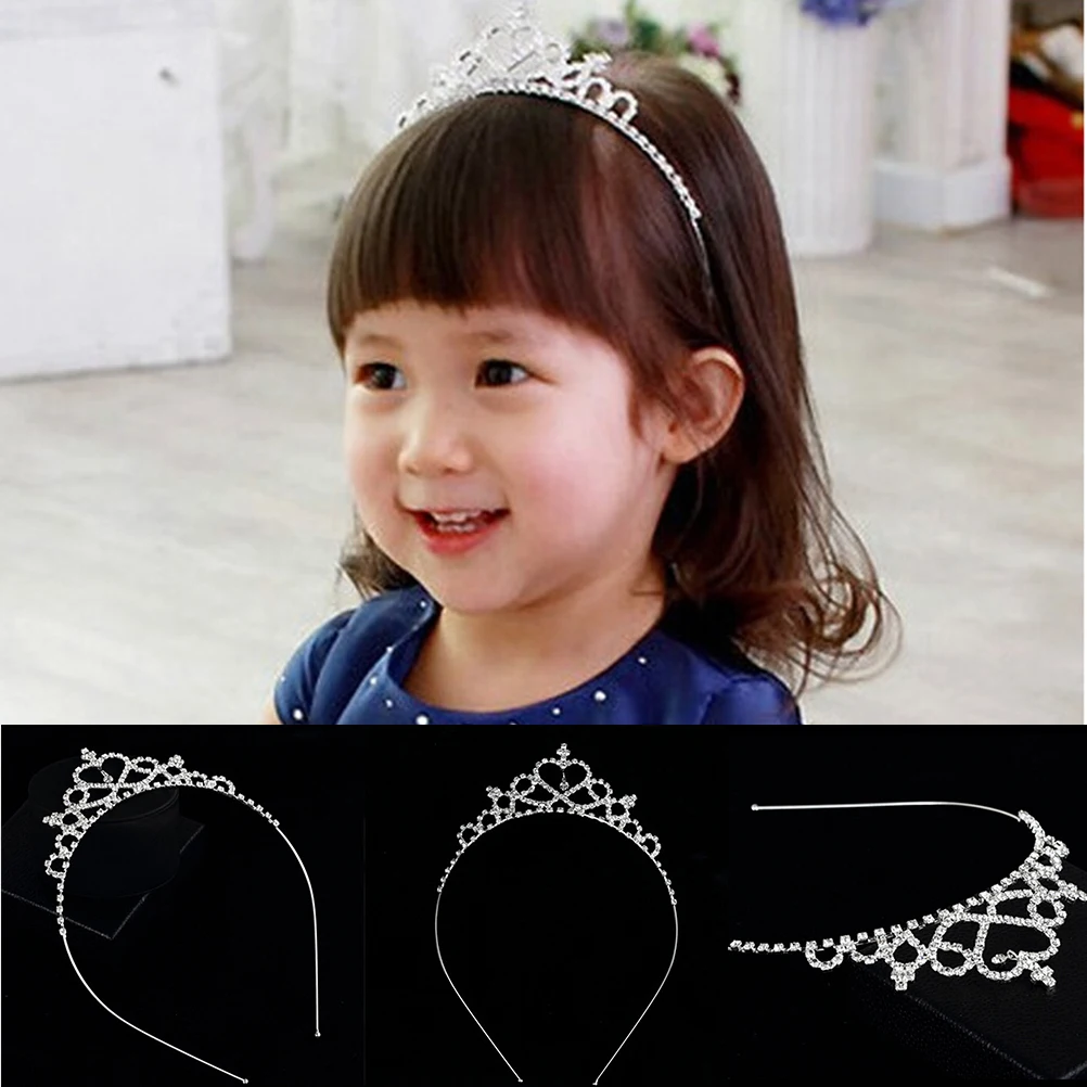 1Pcs Hot Baby Girls Toddler Newborn Princess Bridal Crown Crystal Diamond Tiara Hoop Headband Hair Band Accessories | Детская одежда и