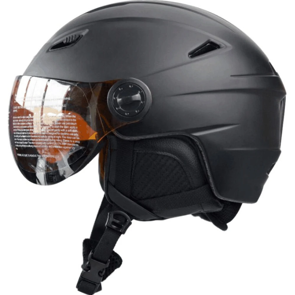 Фирменный Черный лыжный шлем с очками для мужчин/женщин/детей зимняя теплая