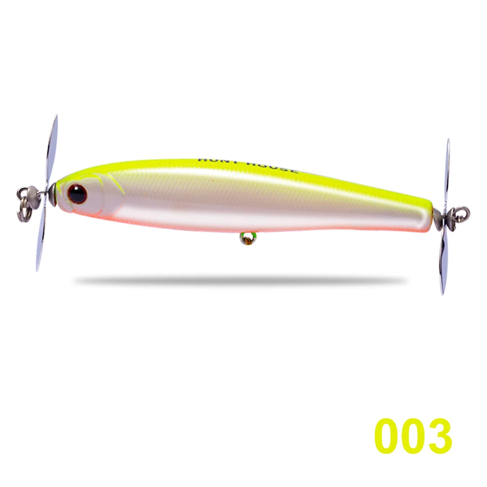 90mm14.5g003 new fishing lures prop pencil bait stainless prop bass lure fishing wobblers floating artificiali pesca mare 90mm 14.5g - Цвет: 90mm14.5g003