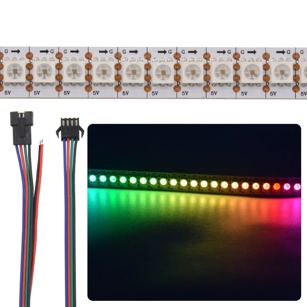 WS2812B WS2813 WS2811 WS2818 WS2815 гибкий Светодиодные ленты 5050 RGB 30 60 144 светодиодов/m адресуемых