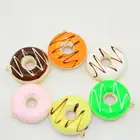 JINHF 2 шт. Kawaii Mini Пончик брелок для ключей шоколадная лапша сладкий рулон брелок для телефона медленно восстанавливает форму 5 см