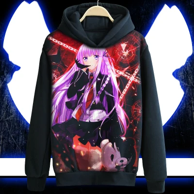 Аниме худи данганронпа Naegi Makoto Kirigiri Kyouko черное повседневное Пальто Косплей