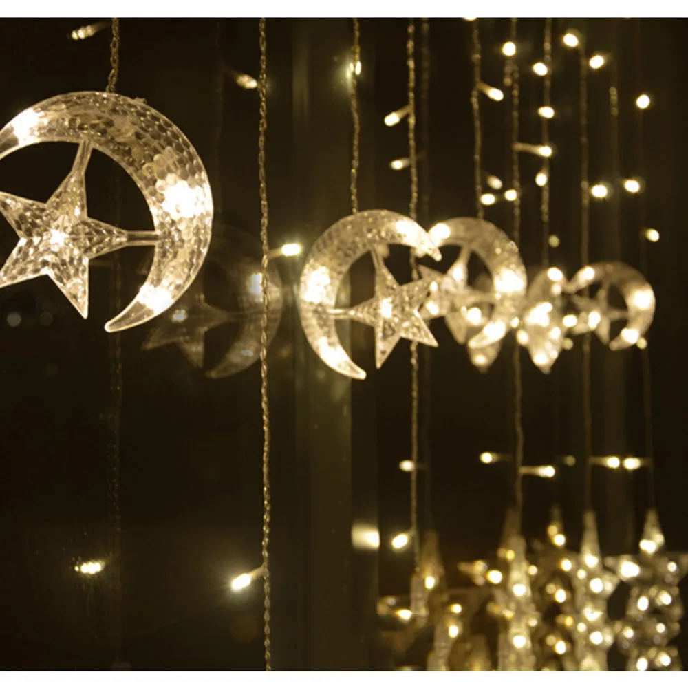 Star Curtain String Lights LED Window Light Moon Drop Shipping | Лампы и освещение