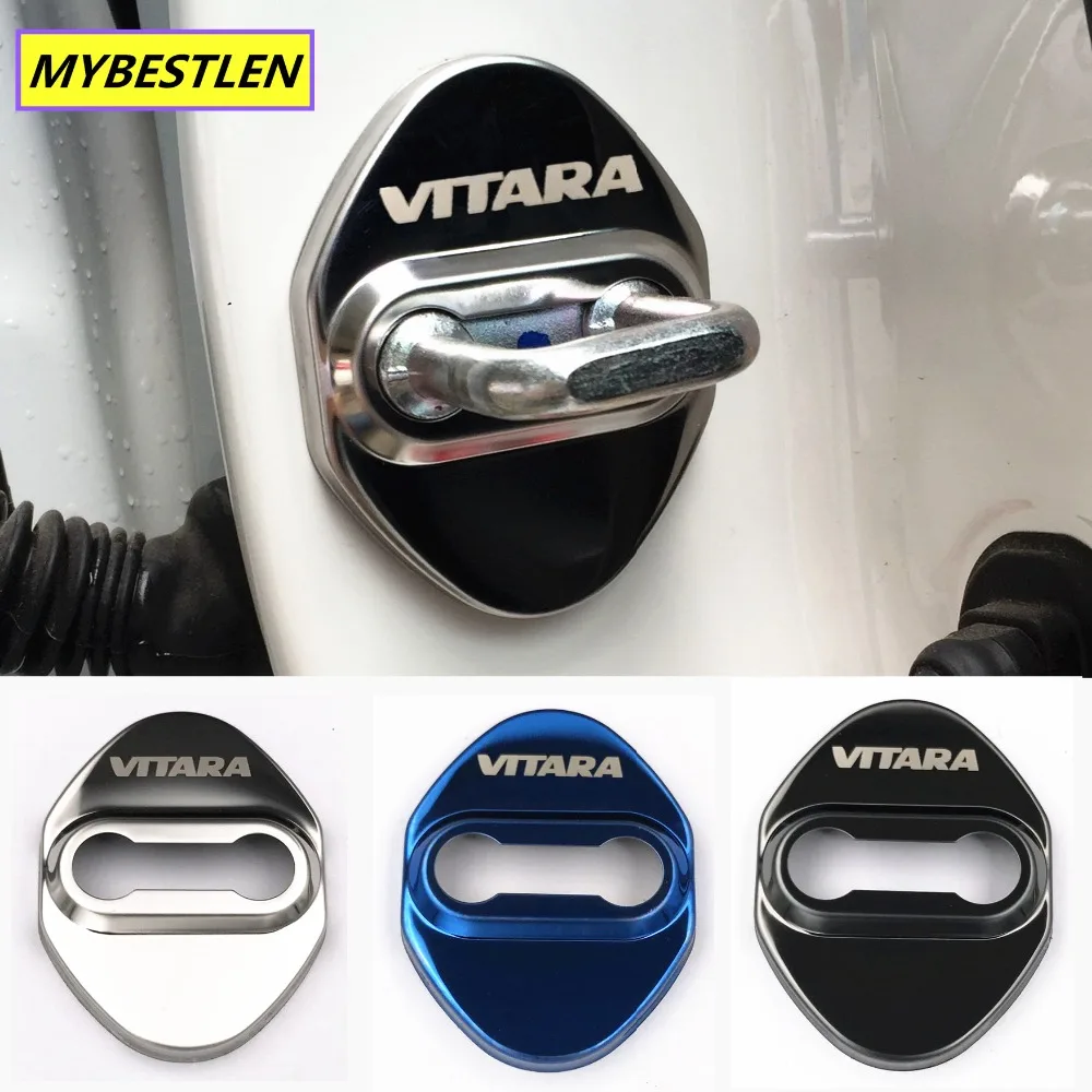 Авто Стайлинг Крышка дверного замка автомобиля эмблемы чехол для suzuki vitara 2015 2016 2017