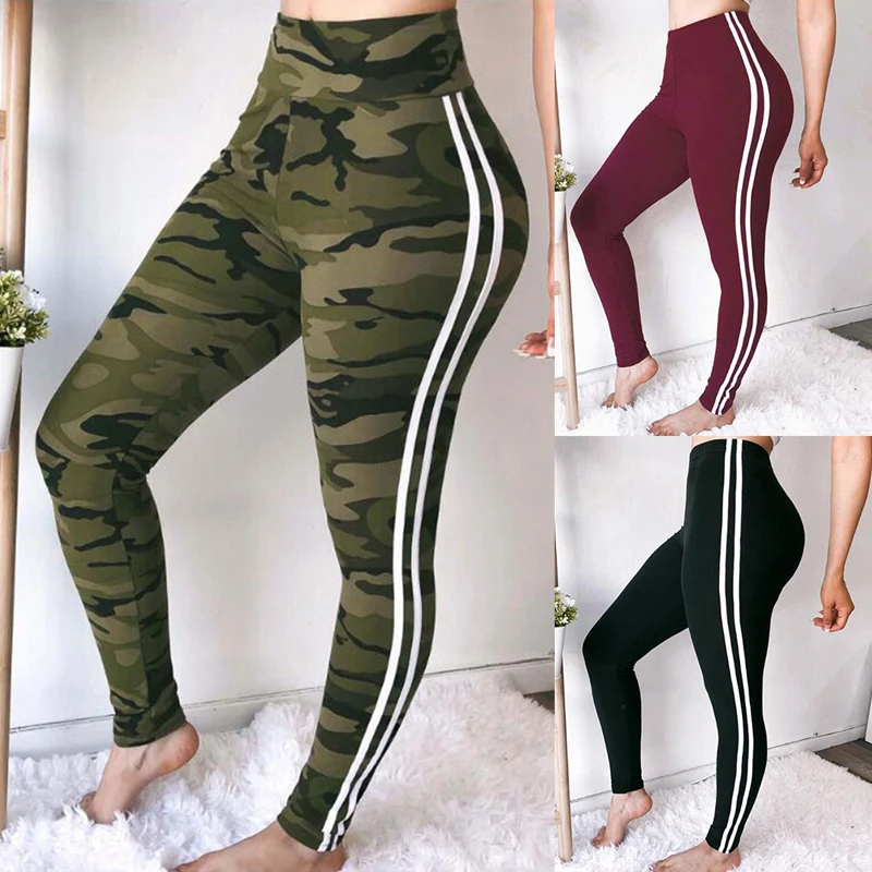 NIBESSER 2018 High Waist Sexy Camo Fitness Leggings Women Solid Color Striped Sweatpants Camouflage Print Legging | Женская одежда