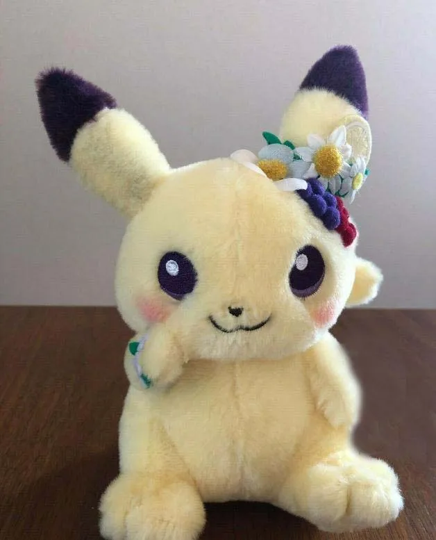 Японская аниме игра Пикачу и Eievui Пасхальный Eevee с цветком плюшевая кукла мягкая игрушка ограниченная плюшевая кукла игрушка