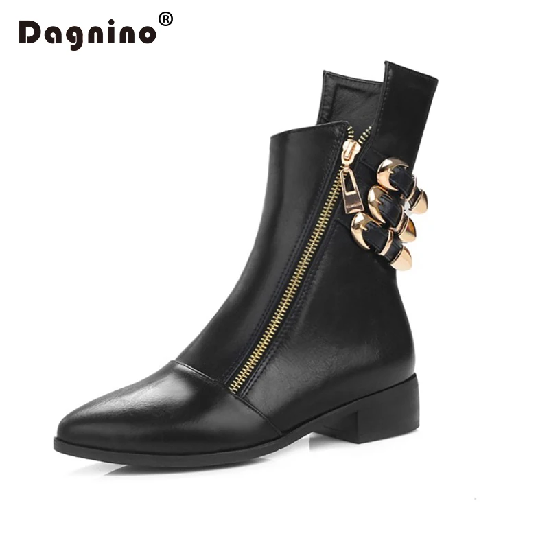 Классические женские туфли DAGNINO с боковой застежкой молнией и квадратным