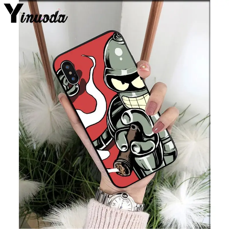 Yinuoda Futurama Bender ТПУ Мягкий силиконовый чехол для телефона чехол для Apple iPhone 8 7 6 6S Plus X XS MAX 5 5S SE XR Чехол для мобильного телефона s