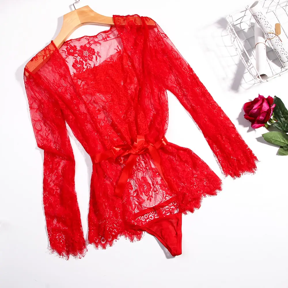 Горячее женское сексуальное белье Babydoll Ночное нижнее кружевной открытый