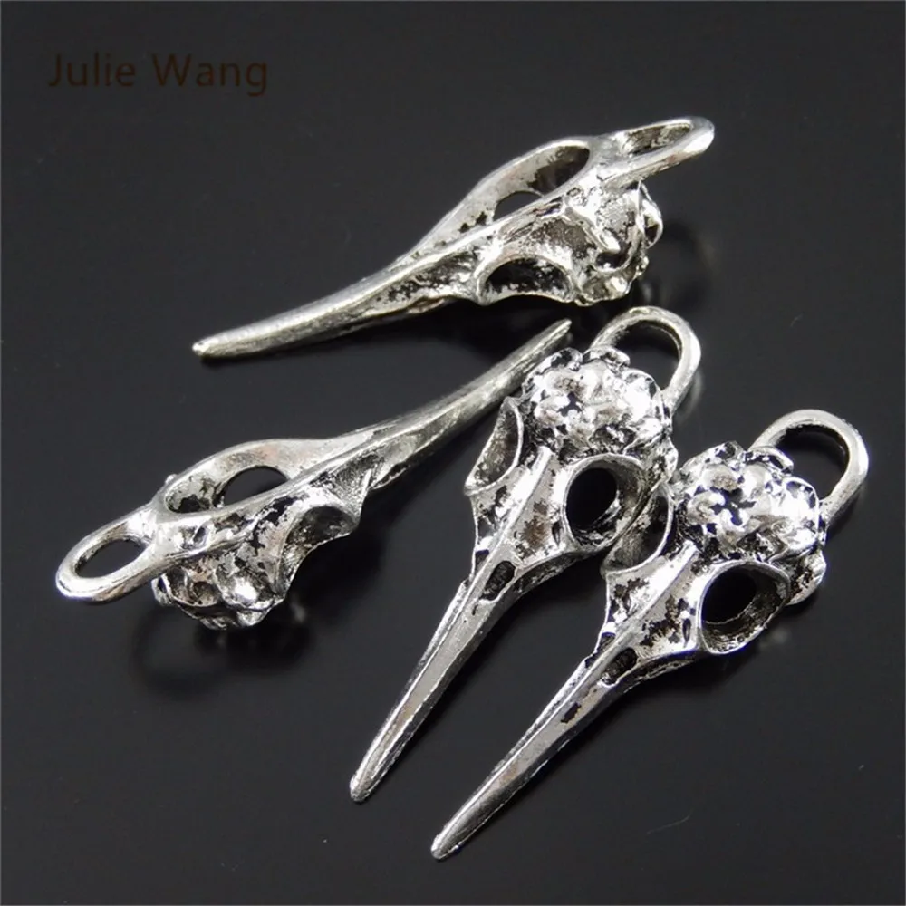 Подвеска с черепом и головой птицы Julie Wang серебряная подвеска в стиле ретро