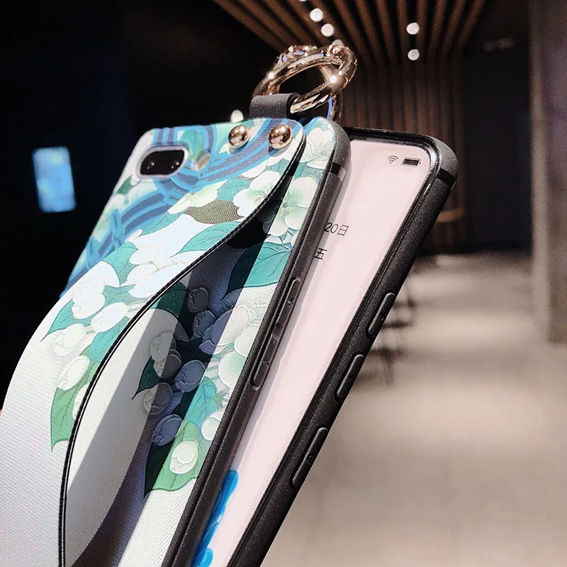 Для Samsung Galaxy S10 чехол с ремешком на запястье TPU силиконовый мягкий для Plus S10e чехлы