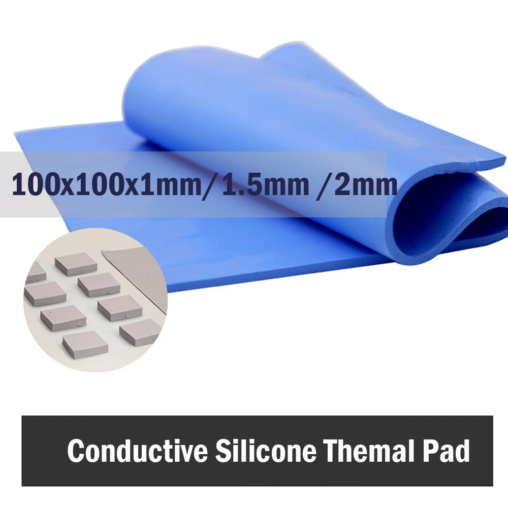 3 шт. 100x100mmx1mm толщина 1 5mm 2mm термальная панель радиатора процессора охлаждающая