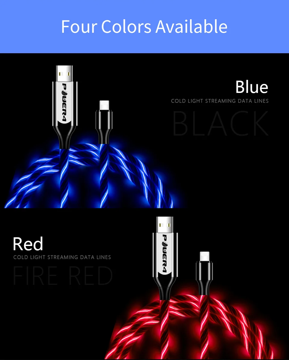 Power4 Led Micro USB кабель зарядное устройство для iPhone зарядный кабель usb type C кабель для быстрой зарядки для samsung