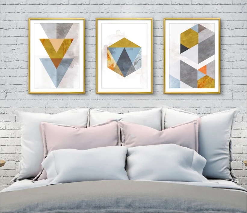 

Nordic Retro Abstract Geometric Graphic Canvas Art Print Poster Wall Pictures for Home Decoration Unframed