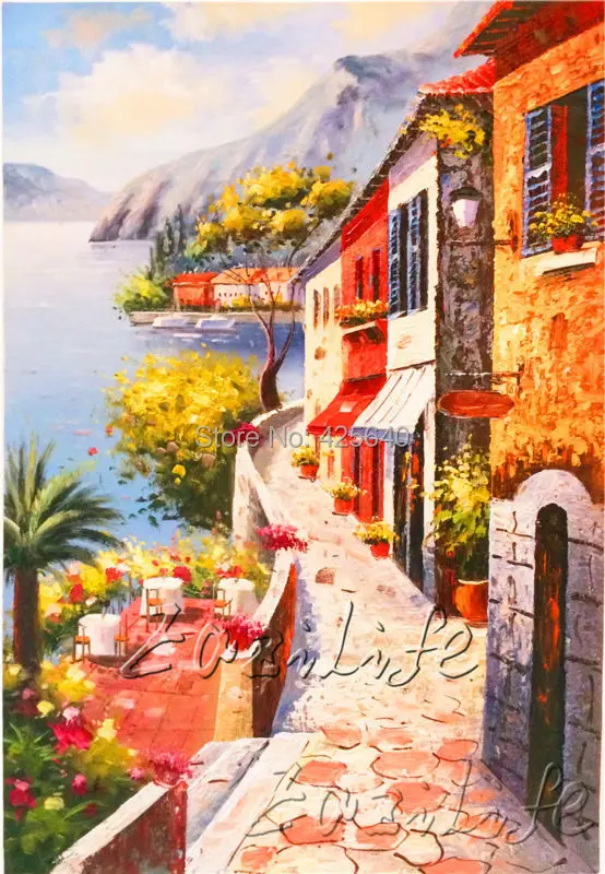 Венеция картина маслом итальянский пейзаж на холсте Высокое качество днем в