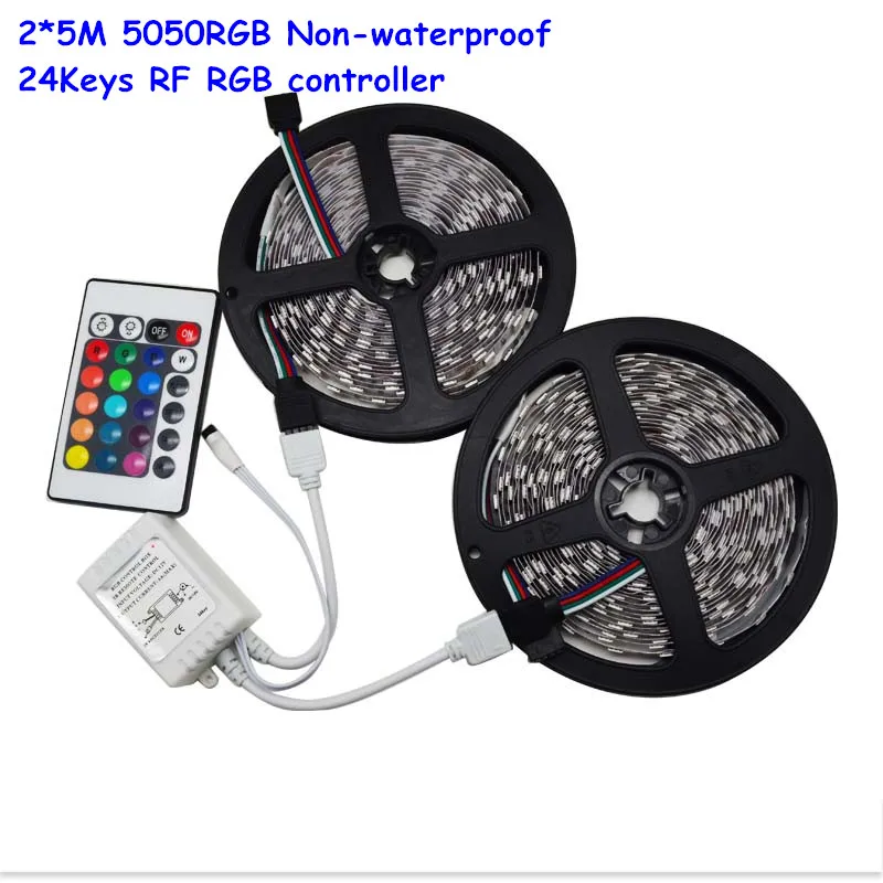 2*5 м 10 Светодиодные ленты RGB 5050 SMD DC12V 60 Светодиодный s/M свет открытый световые