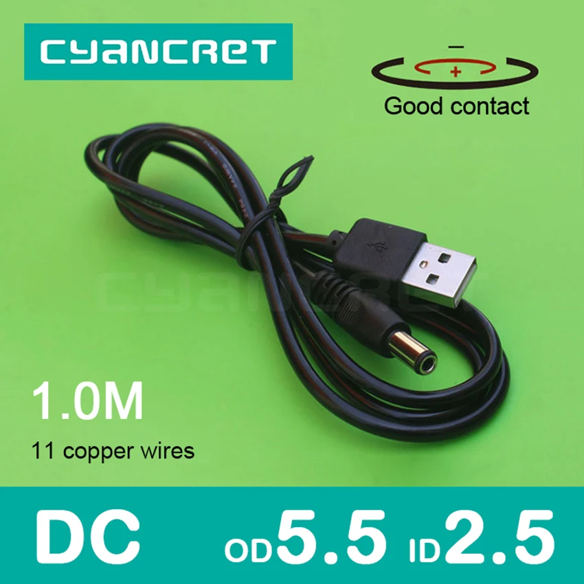 Кабель питания USB 2 0 к DC 5 мм x 1 м а с поддержкой В или 12 зарядный Соединительный