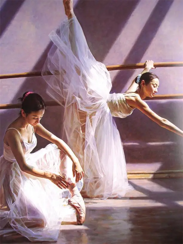 

Large Size Single Wall Free shipping toe-dance Ballet painting printed oil painting WK-- (434)