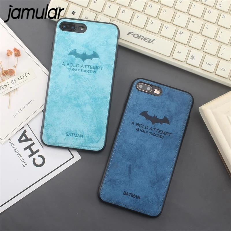 JAMULAR Batman Cloth Phone Cases For iPhone X 10 XS MAX XR 7 8 6 6s Plus Ultra Thin Soft Silicone Back Cover Shell |