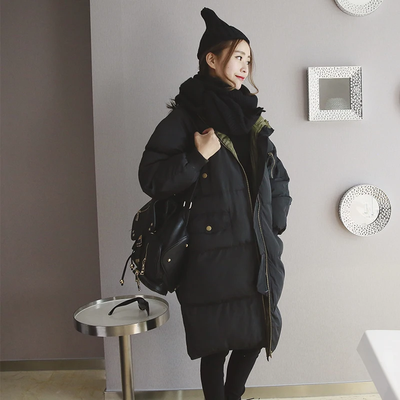 Зима с капюшоном длинный участок Южнокорейских студентов свободной летучей мыши