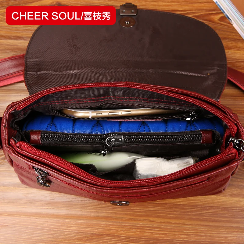 Сумка на плечо CHEER SOUL из натуральной кожи сумки через для женщин роскошные модные
