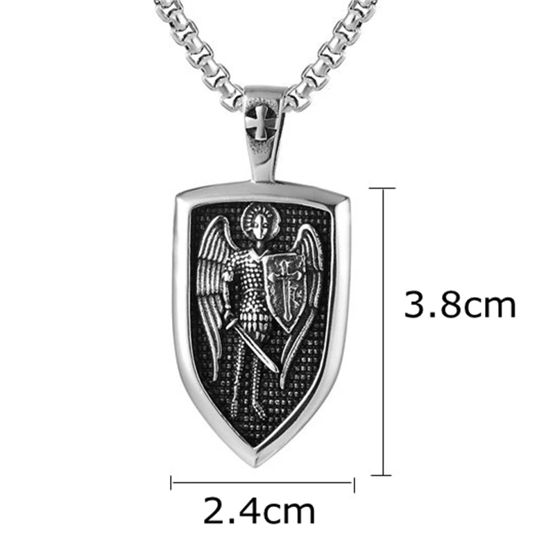 Мужское ожерелье Archangel St. Jorge Protect Me Saint Shield защитный Шарм русский орходокс кулон