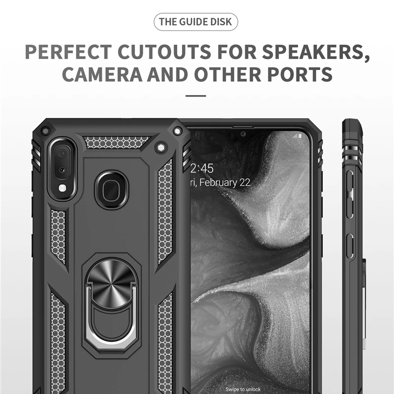 Чехол с металлическим кольцом-подставкой для Samsung Galaxy A20E пластиковый силиконовый
