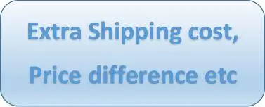 

Extra Shipping cost, Price difference etc