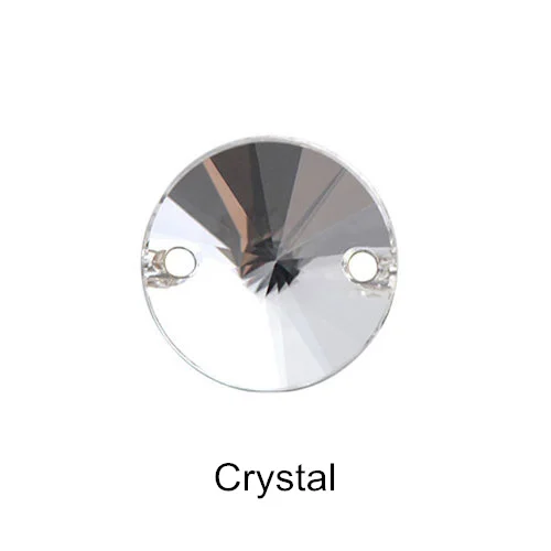 6 размеров AAAAA качественные круглые стразы Rivoli Crystal AB пришивные стразы с плоской задней стороной стеклянные стразы круглые пришивные камни для одежды B0940 - Цвет: Crystal