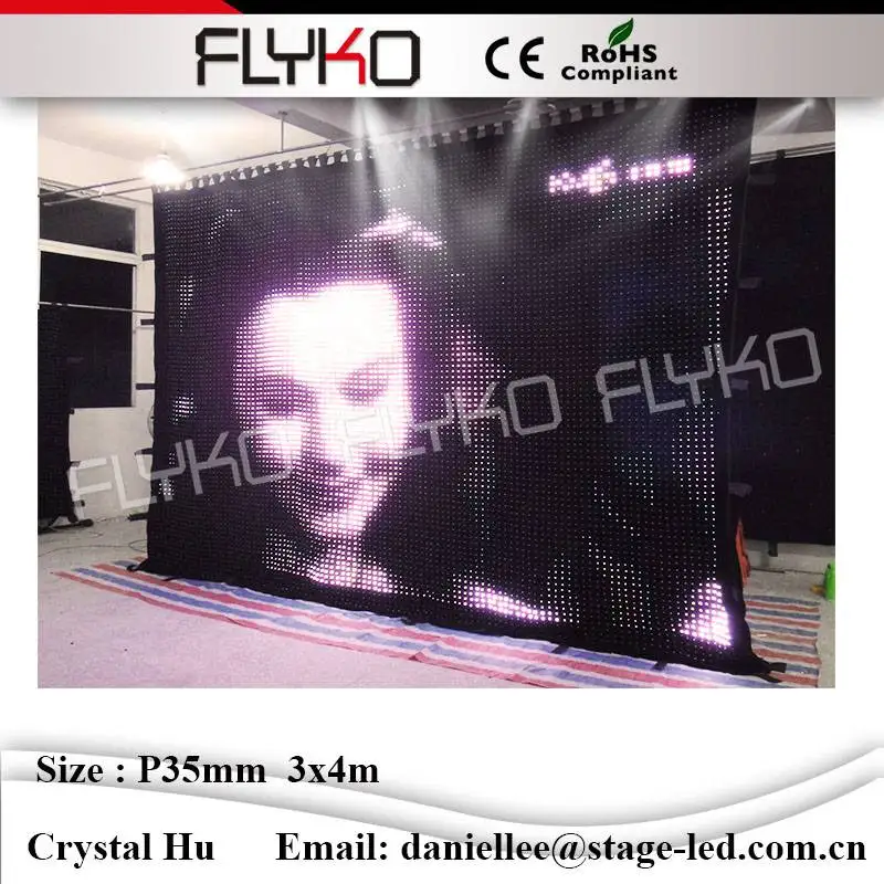 Flyko led занавес экран прекрасный сексуальный xxx фотографии Китай P35mm 3x4m | Лампы и