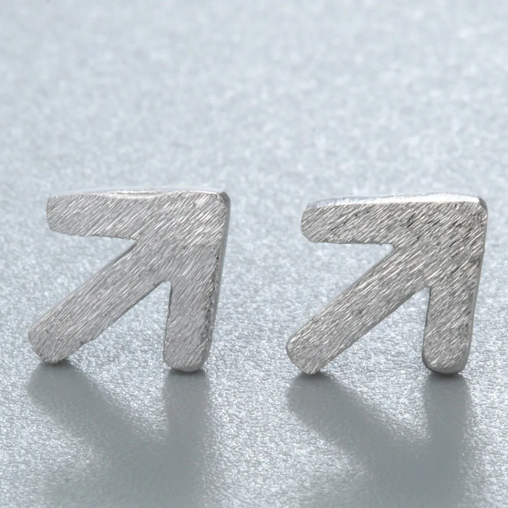 Kinitial серьги-гвоздики в форме стрелы 925 серебряные ювелирные изделия для женщин