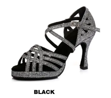 Black heel 6cm Джазовые танцевальные кроссовки; танцевальные сандалии на высоком каблуке; Танцевальная обувь; женская обувь для танго на платформе; удобная и мягкая обувь; JuseDanc - Цвет: Black heel 6cm