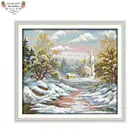 Joy Sunday Заснеженная хижина домашний декор F439 14CT 11CT подсчитанный штамп рукоделие Рукоделие Набор для вышивки крестиком