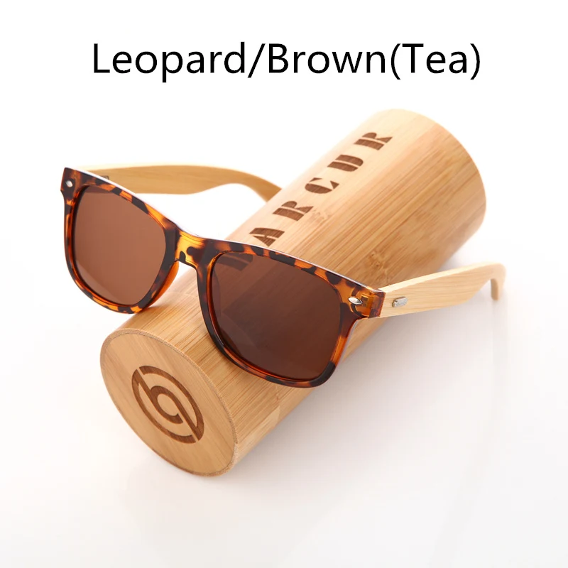 Leopard Tea BARCUR новые рукодельные бамбуковые деревянные поляризованные солнцезащитные очки в стиле ретро Для мужчин Для женщин солнцезащитные очки в стиле ретро подарок - Цвет линз: Leopard Tea