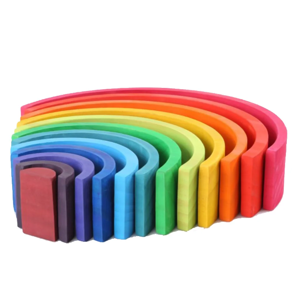 Детские игрушки большой размер Радуга строительные блоки деревянные для детей