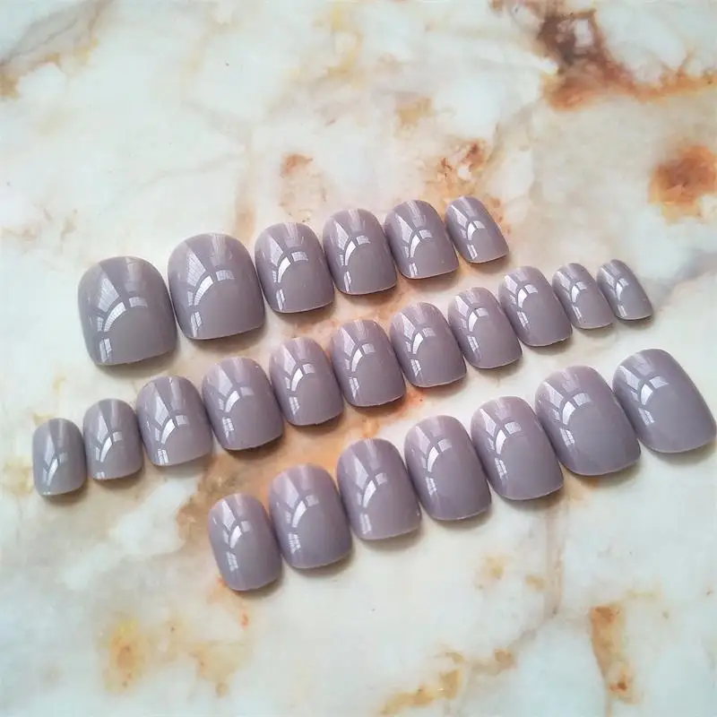 24 шт сладкие конфеты короткие фиолетовые красные искусственные ногти полные