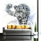 Креативные художественные принты картины голубые глаза леопард тигр холст картины маслом обои черно-белые животные постер домашний декор