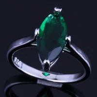 incredible green cubic zirconia silver plated ring v0118
