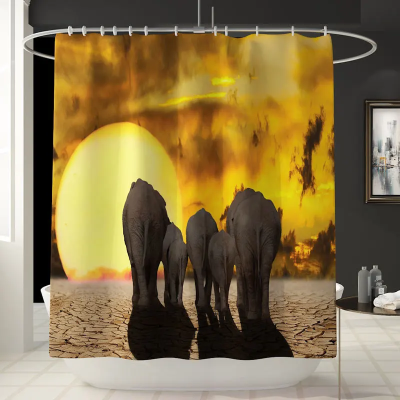 1pc shower curtain 4 шт./компл. Животные волк с принтом «Тигр», «Павлин» Футболка с принтом «Лев» для душа Шторы коврики для ванной комнаты Набор крышка для унитаза коврик для ванной комнаты Набор Аксессуары для ванной комнаты Шторы s - Цвет: 1pc shower curtain