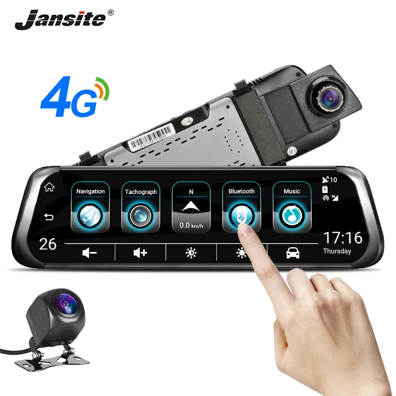 Jansite 10 дюймов FHD сенсорный экран зеркало для вождения автомобиля dvr