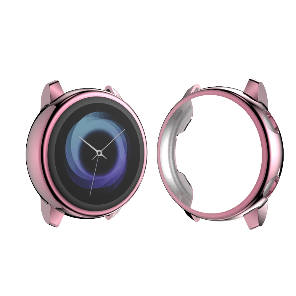 Pink Чехол для samsung galaxy watch active чехол-бампер аксессуары протектор полный охват мягкий силиконовый защитный чехол для экрана - Цвет: Pink