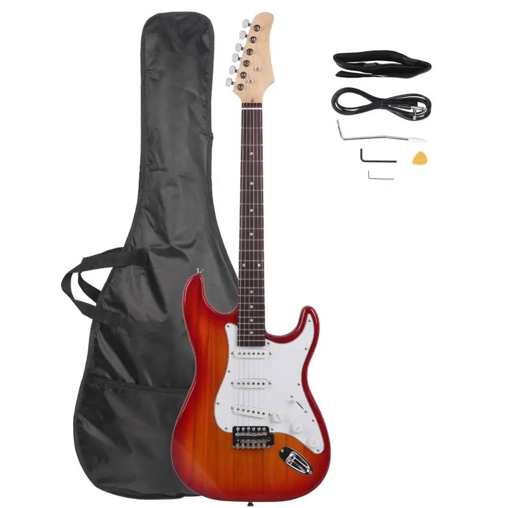 6 струн 39 дюймов электрическая гитара палисандр гриф липа с Gig Bag для начинающих